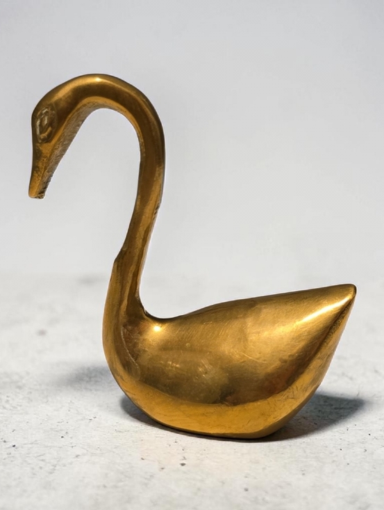 Other - Brass Swan Figurine - Gold Decorative Accent